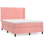 Giroletto a Molle con Materasso Rosa 140x200 cm in Velluto