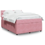 Giroletto a Molle con Materasso Rosa 140x200 cm in Velluto