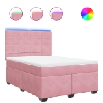 Giroletto a Molle con Materasso Rosa 140x200 cm in Velluto