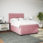 Giroletto a Molle con Materasso Rosa 140x200 cm in Velluto