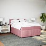 Giroletto a Molle con Materasso Rosa 140x200 cm in Velluto