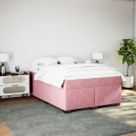 Giroletto a Molle con Materasso Rosa 140x200 cm in Velluto