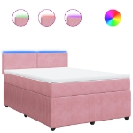 Giroletto a Molle con Materasso Rosa 140x200 cm in Velluto