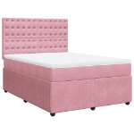 Giroletto a Molle con Materasso Rosa 140x200 cm in Velluto