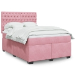 Giroletto a Molle con Materasso Rosa 140x200 cm in Velluto