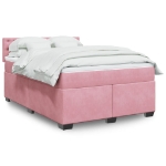 Giroletto a Molle con Materasso Rosa 140x200 cm in Velluto