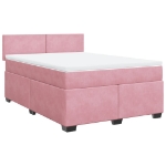 Giroletto a Molle con Materasso Rosa 140x200 cm in Velluto