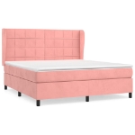 Giroletto a Molle con Materasso Rosa 160x200 cm in Velluto