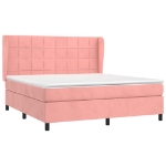 Giroletto a Molle con Materasso Rosa 160x200 cm in Velluto