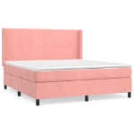 Giroletto a Molle con Materasso Rosa 160x200 cm in Velluto