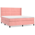 Giroletto a Molle con Materasso Rosa 160x200 cm in Velluto