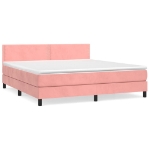 Giroletto a Molle con Materasso Rosa 160x200 cm in Velluto
