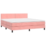 Giroletto a Molle con Materasso Rosa 160x200 cm in Velluto