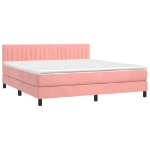 Giroletto a Molle con Materasso Rosa 160x200 cm in Velluto
