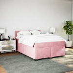 Giroletto a Molle con Materasso Rosa 160x200 cm in Velluto