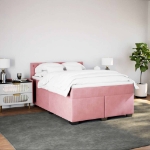 Giroletto a Molle con Materasso Rosa 160x200 cm in Velluto