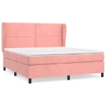 Giroletto a Molle con Materasso Rosa 160x200 cm in Velluto