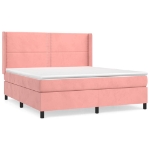 Giroletto a Molle con Materasso Rosa 160x200 cm in Velluto