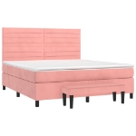 Giroletto a Molle con Materasso Rosa 160x200 cm in Velluto