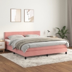 Giroletto a Molle con Materasso Rosa 160x200 cm in Velluto