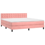 Giroletto a Molle con Materasso Rosa 160x200 cm in Velluto