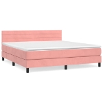 Giroletto a Molle con Materasso Rosa 160x200 cm in Velluto