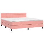 Giroletto a Molle con Materasso Rosa 160x200 cm in Velluto