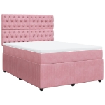 Giroletto a Molle con Materasso Rosa 160x200 cm in Velluto