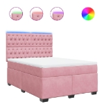 Giroletto a Molle con Materasso Rosa 160x200 cm in Velluto