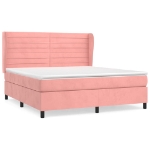 Giroletto a Molle con Materasso Rosa 160x200 cm in Velluto