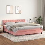 Giroletto a Molle con Materasso Rosa 160x200 cm in Velluto