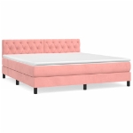 Giroletto a Molle con Materasso Rosa 160x200 cm in Velluto