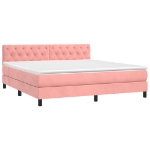 Giroletto a Molle con Materasso Rosa 160x200 cm in Velluto