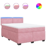 Giroletto a Molle con Materasso Rosa 160x200 cm in Velluto