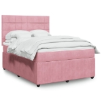 Giroletto a Molle con Materasso Rosa 160x200 cm in Velluto