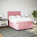 Giroletto a Molle con Materasso Rosa 160x200 cm in Velluto