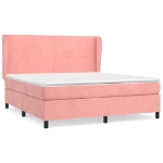Giroletto a Molle con Materasso Rosa 160x200 cm in Velluto