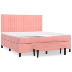 Giroletto a Molle con Materasso Rosa 160x200 cm in Velluto