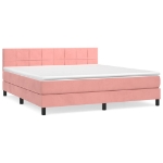 Giroletto a Molle con Materasso Rosa 160x200 cm in Velluto