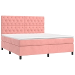 Giroletto a Molle con Materasso Rosa 160x200 cm in Velluto