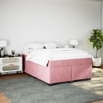 Giroletto a Molle con Materasso Rosa 160x200 cm in Velluto