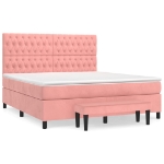 Giroletto a Molle con Materasso Rosa 180x200 cm in Velluto