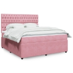 Giroletto a Molle con Materasso Rosa 180x200 cm in Velluto