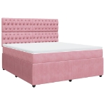 Giroletto a Molle con Materasso Rosa 180x200 cm in Velluto