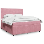 Giroletto a Molle con Materasso Rosa 180x200 cm in Velluto