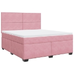 Giroletto a Molle con Materasso Rosa 180x200 cm in Velluto