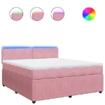 Giroletto a Molle con Materasso Rosa 180x200 cm in Velluto