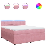 Giroletto a Molle con Materasso Rosa 180x200 cm in Velluto
