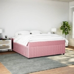 Giroletto a Molle con Materasso Rosa 180x200 cm in Velluto
