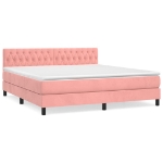 Giroletto a Molle con Materasso Rosa 180x200 cm in Velluto